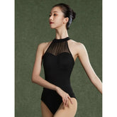 High Collar Mesh Ballet Leotard